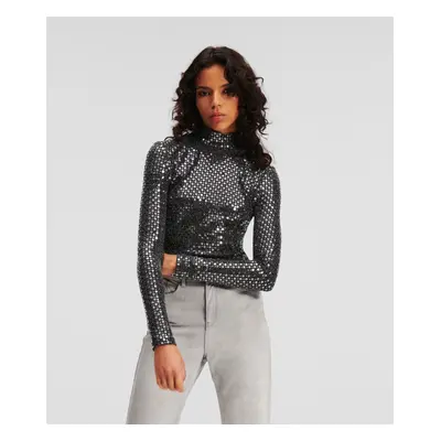 Top karl lagerfeld sequin evening top silver