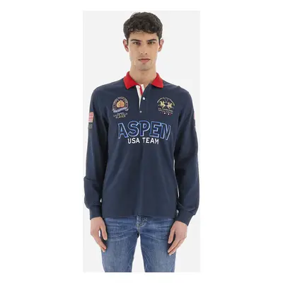 Polokošile la martina man polo l/s heavy jersey navy