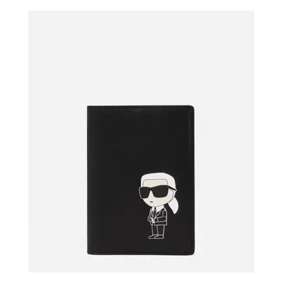 Peněženka karl lagerfeld k/ikonik 2.0 leather pass case black