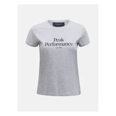 Tričko peak performance w original tee med grey melange/blue shadow