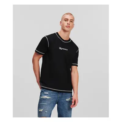 Tričko karl lagerfeld jeans klj regular sslv stitch tee black