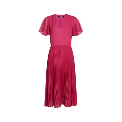 Šaty karl lagerfeld pleated dress diamond logo aop pink