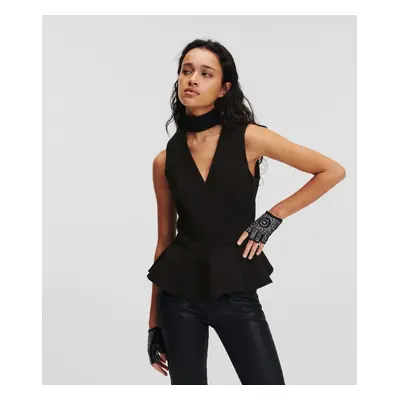 Halenka karl lagerfeld punto peplum top black