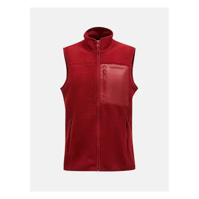 Vesta peak performance m pile vest sundried tomato/gold flame