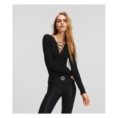 Svetr karl lagerfeld knit body black