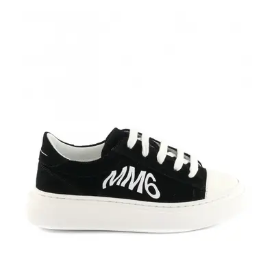 Tenisky mm6 leather sneakers maxi logo print black