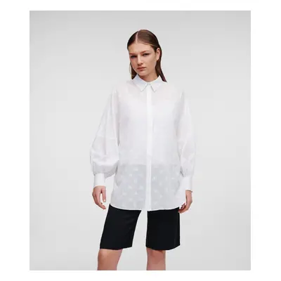 Košile karl lagerfeld kl monogram cotton shirt white