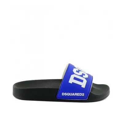 Pantofle dsquared2 sandals maxi logo print indigo