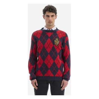 Svetr la martina man sweater crew neck merino b navy/barbados cherry