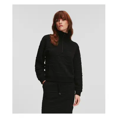 Mikina karl lagerfeld athleisure quilted zip up black