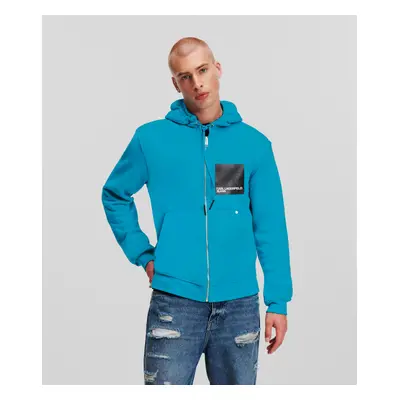 Mikina karl lagerfeld jeans klj regular zip-up hoody carribean sea