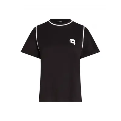 Tričko karl lagerfeld ikonik 2.0 t-shirt w piping black