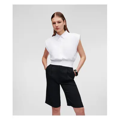 Tričko karl lagerfeld shoulder pad top white