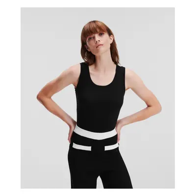 Top karl lagerfeld rib tank top black