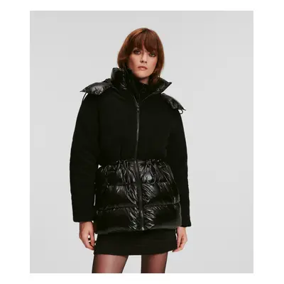 Bunda karl lagerfeld shearling mix down jacket black