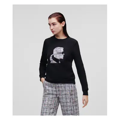 Mikina karl lagerfeld boucle profile sweatshirt black