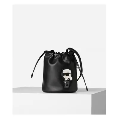 Kabelka karl lagerfeld k/ikonik 2.0 leather sm bucket black