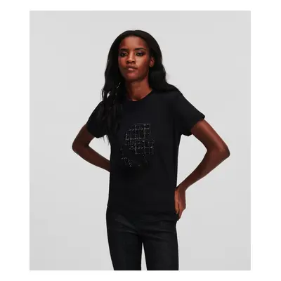 Tričko karl lagerfeld boucle profile t-shirt black