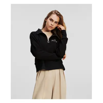 Mikina karl lagerfeld karl signature half zip black