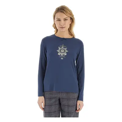 Tričko la martina woman t-shirt l/s viscose jers navy