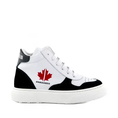 Tenisky dsquared sport edtn.08 maple leaf print hi-top boxer sneakers lace up white