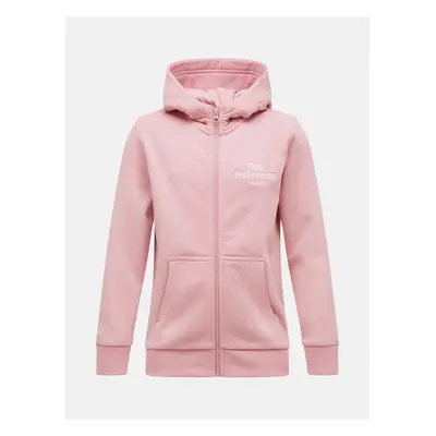 Mikina peak performance jr original zip hood warm blush/ombre blue