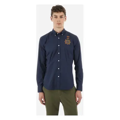 Košile la martina man shirt l/s poplin poplin navy