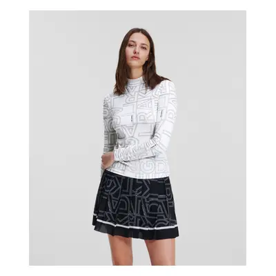 Tričko karl lagerfeld square aop lslv top white/black square karl