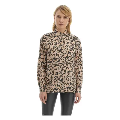 Košile la martina woman shirt l/s printed poplin morganite/black