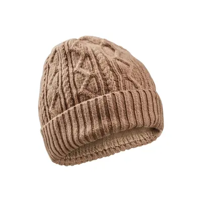 Čepice camel active knitted beanie light wallnut