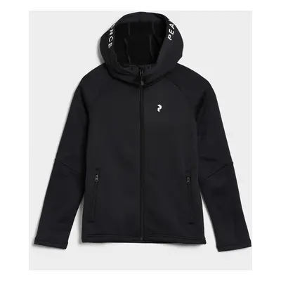 Mikina peak performance jr rider zip hood black/grey melange