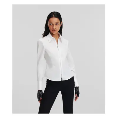 Košile karl lagerfeld karl double zip fitted shirt white