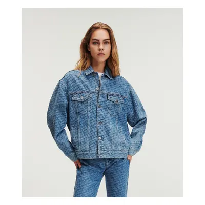 Bunda karl lagerfeld diagonal aop denim jacket mid blue denim