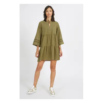 Šaty la martina woman dress cotton muslin burnt olive