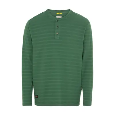 Tričko camel active henley 1/1 arm check pine olive