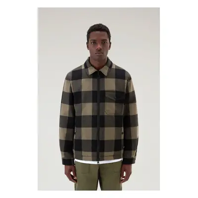 Bunda woolrich sherpa timber check overshirt green buffalo