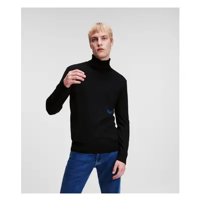 Svetr karl lagerfeld jeans klj lightweight turtleneck black