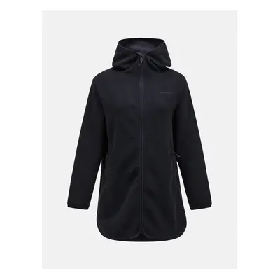 Mikina peak performance w pile long zip black/grey melange