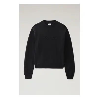 Mikina woolrich woolrich logo sweatshirt black