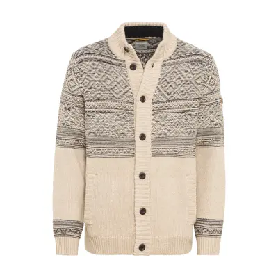 Svetr camel active knitted jacket straw fantasy