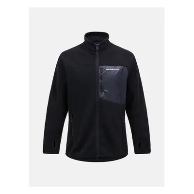 Mikina peak performance m pile zip jacket black/grey melange