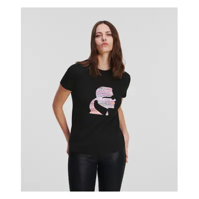 Tričko karl lagerfeld boucle profile t-shirt black