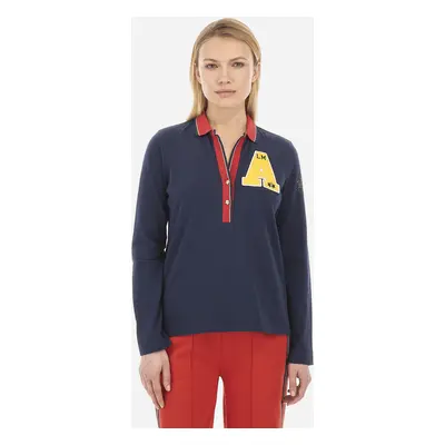 Polokošile la martina woman polo l/s piquet stretch navy