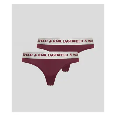 Spodní prádlo karl lagerfeld metallic logo thong 2-pack grapewine