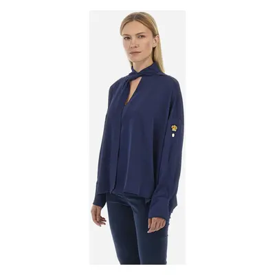 Košile la martina woman shir l/s shiny georgette navy