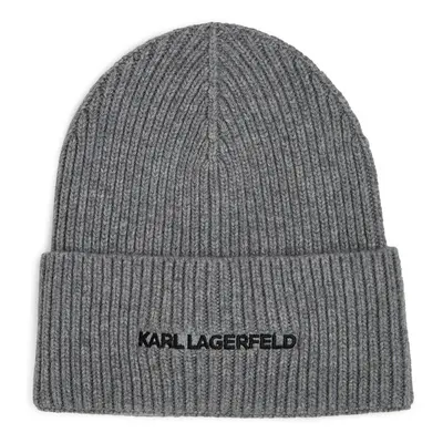 Čepice karl lagerfeld k/essential beanie grey melange