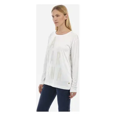 Tričko la martina woman t-shirt l/s viscose jers off white