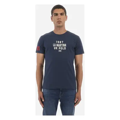 Tričko la martina man t-shirt s/s jersey navy