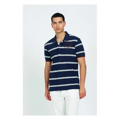 Polokošile la martina man polo s/s striped piquet navyblazer/offwhite