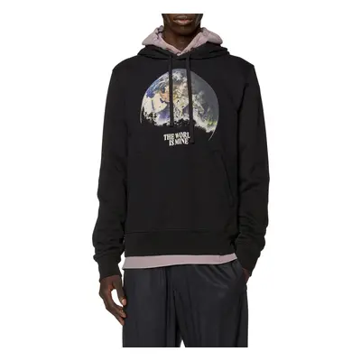 Mikina diesel s-ginn-welt-hood sweat-shirt caviar